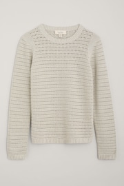 Seasalt Cornwall Grey Gull Rock Pointelle Knit Jumper - Image 4 of 5