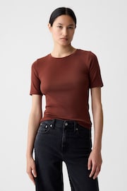 Gap Brown Modern Crew Neck Short Sleeve T-Shirt - Image 1 of 4