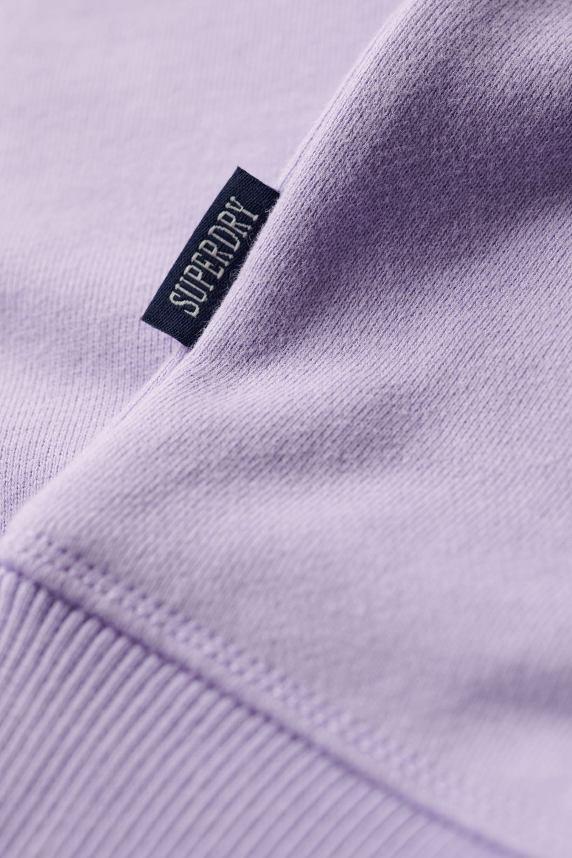 Superdry Purple Essential Logo Crew Sweatshirt - Image 5 of 6