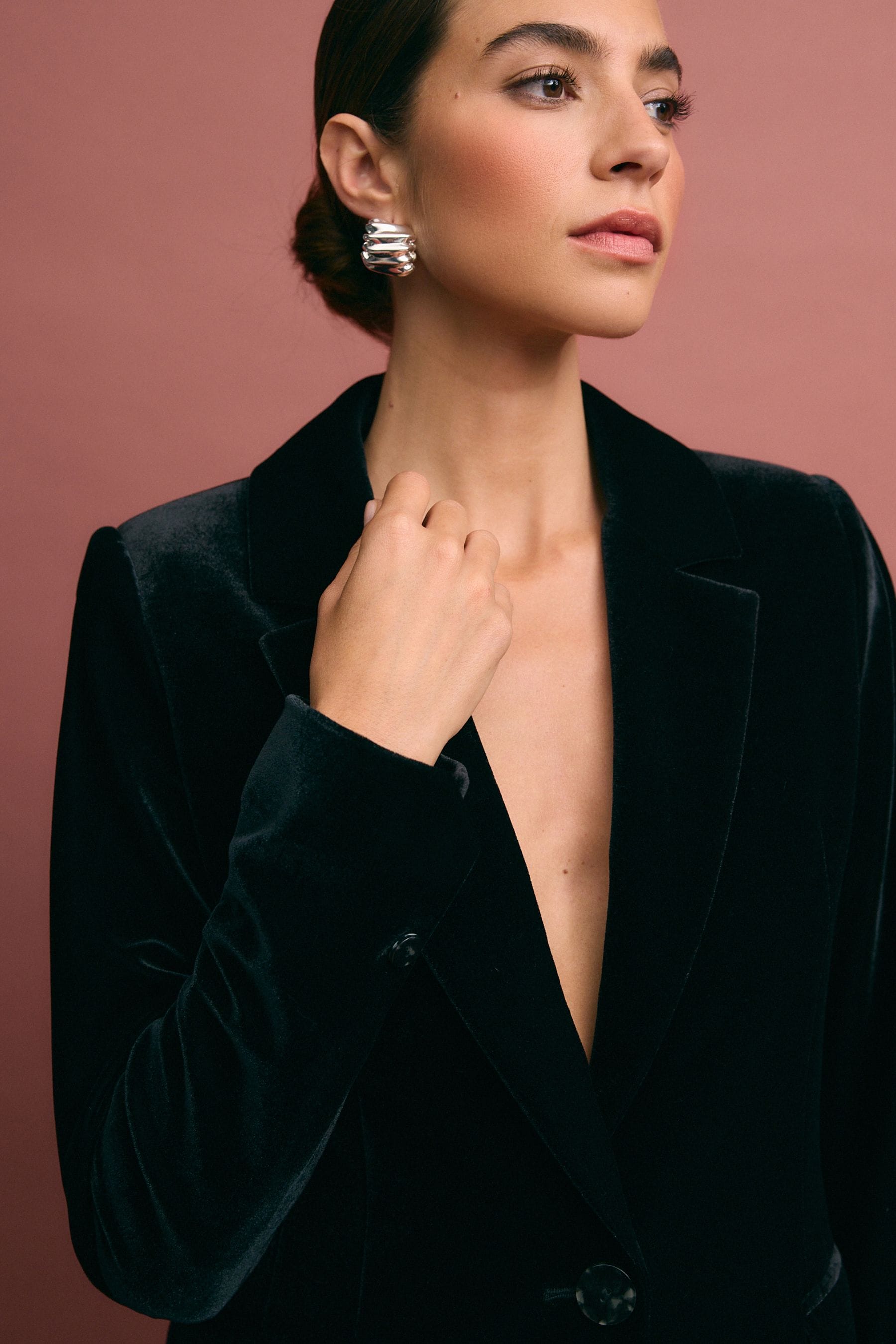 Buy Black Tailored Velvet Single Breasted Blazer from the Next UK online shop