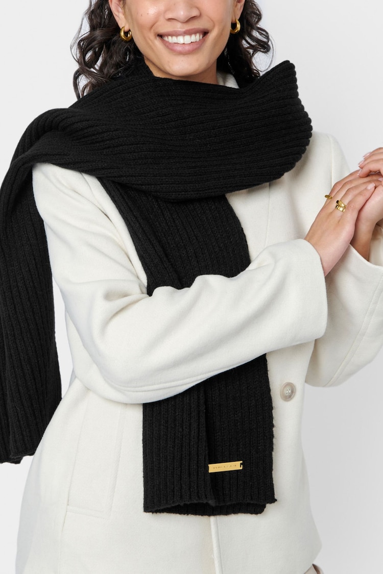 Katie Loxton Black Knitted Scarf - Image 3 of 3