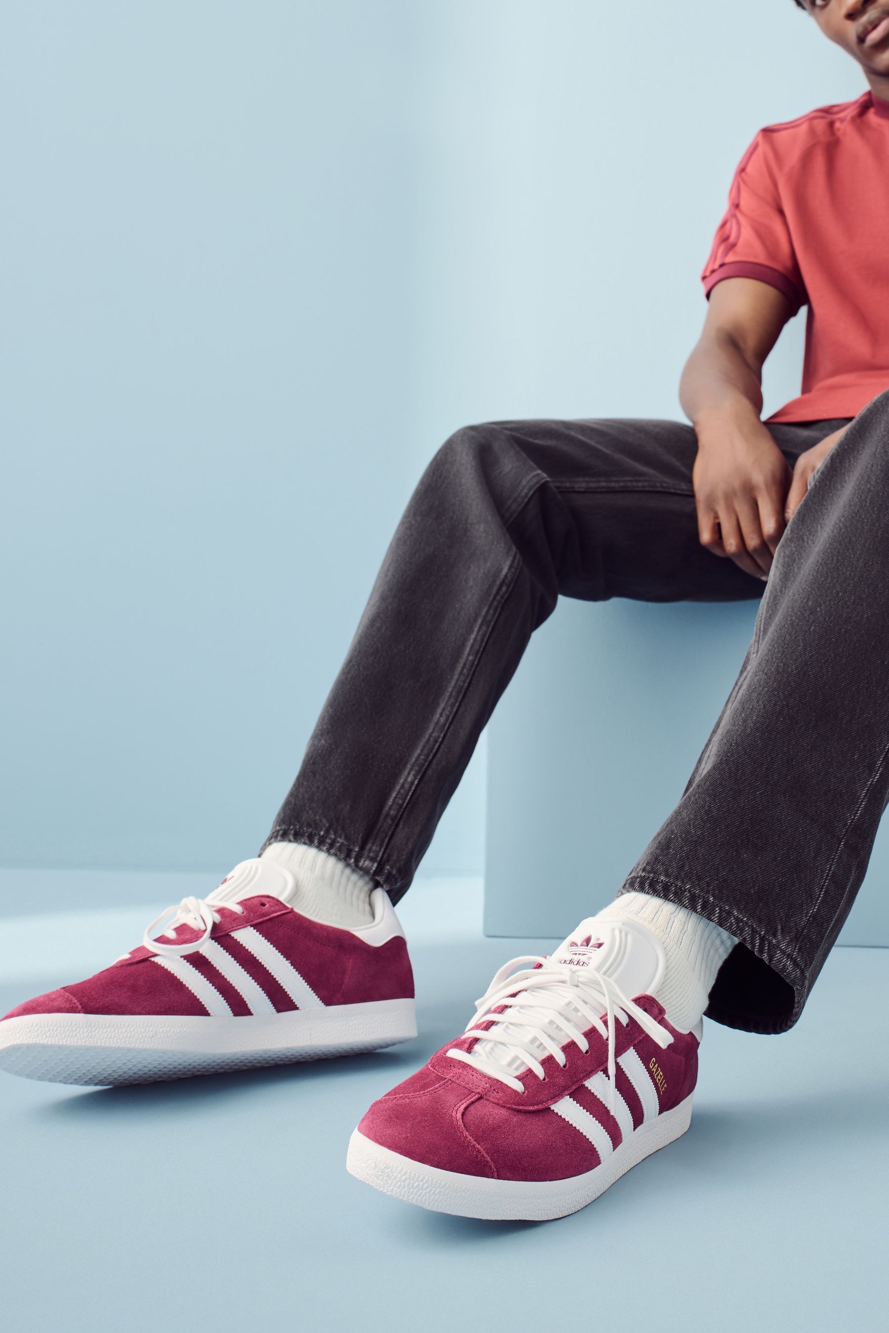 Buy adidas Originals Burgundy Red Gazelle Trainers from Next Iceland