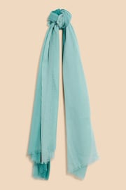 White Stuff Blue Penny Plain Oversized Scarf - Image 1 of 3