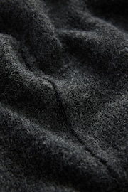 Charcoal Grey Relaxed Fit Oversized Knitted Hoodie Jumper - Image 7 of 7