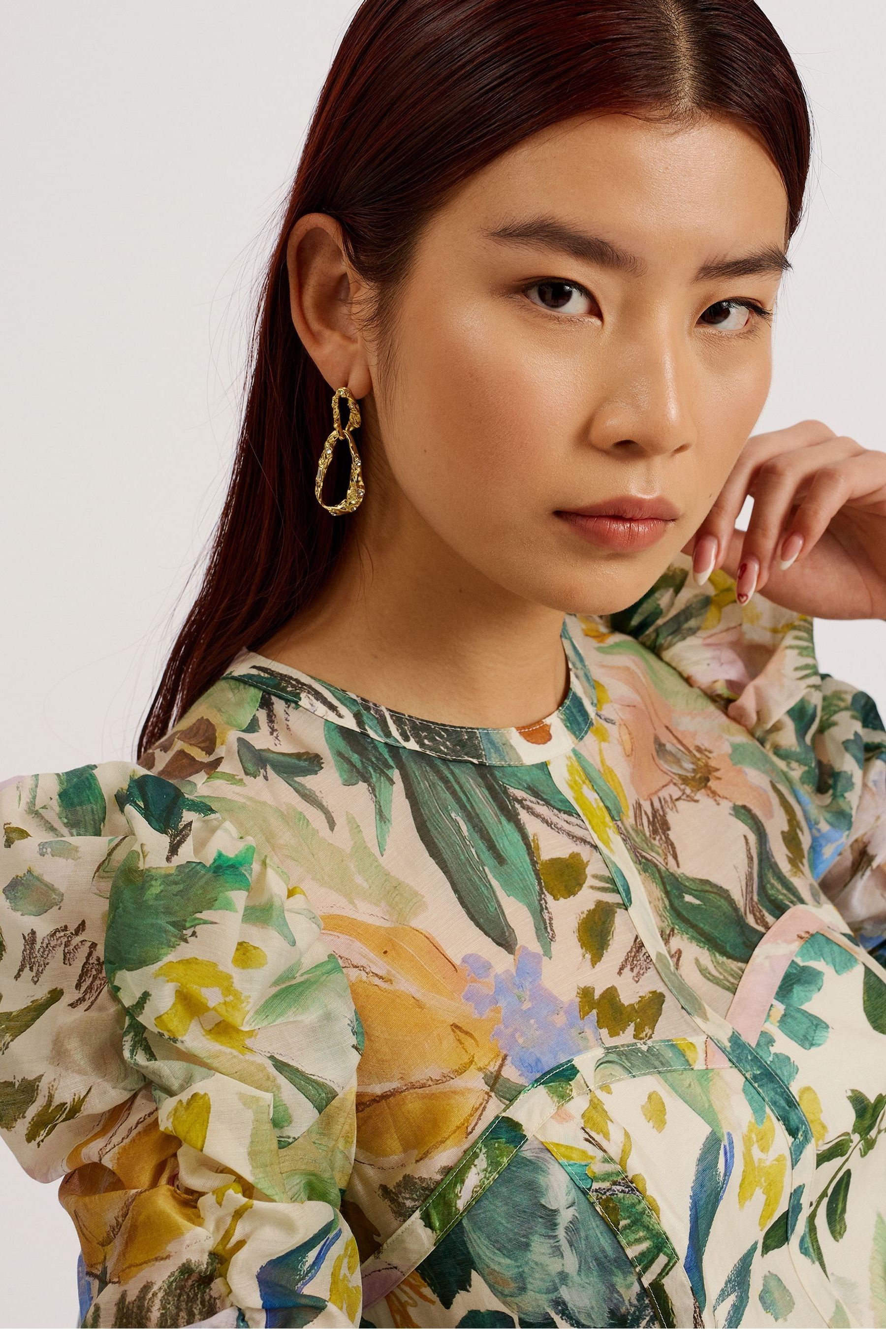 Buy Ted Baker Cream Mincia Puff Sleeve Midi Dress from Next Qatar