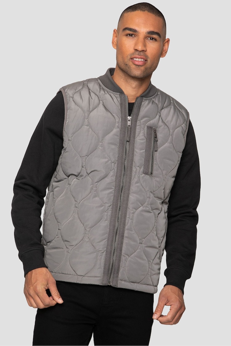 Threadbare Grey Lightweight Quilted Gilet - Image 1 of 4