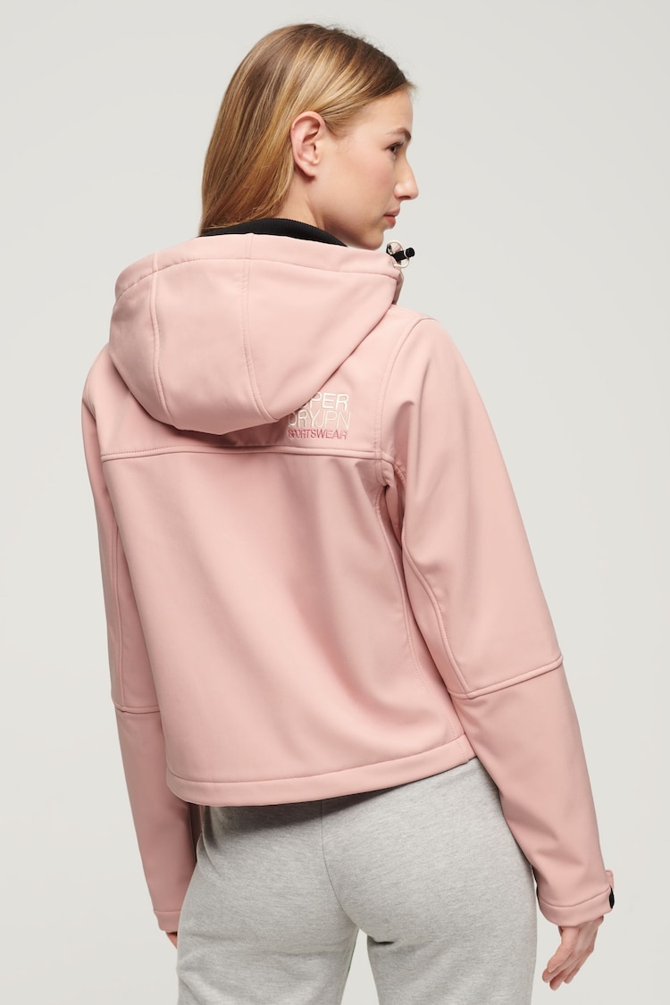 Superdry Pink Hooded Soft Shell Trekker Jacket - Image 2 of 6