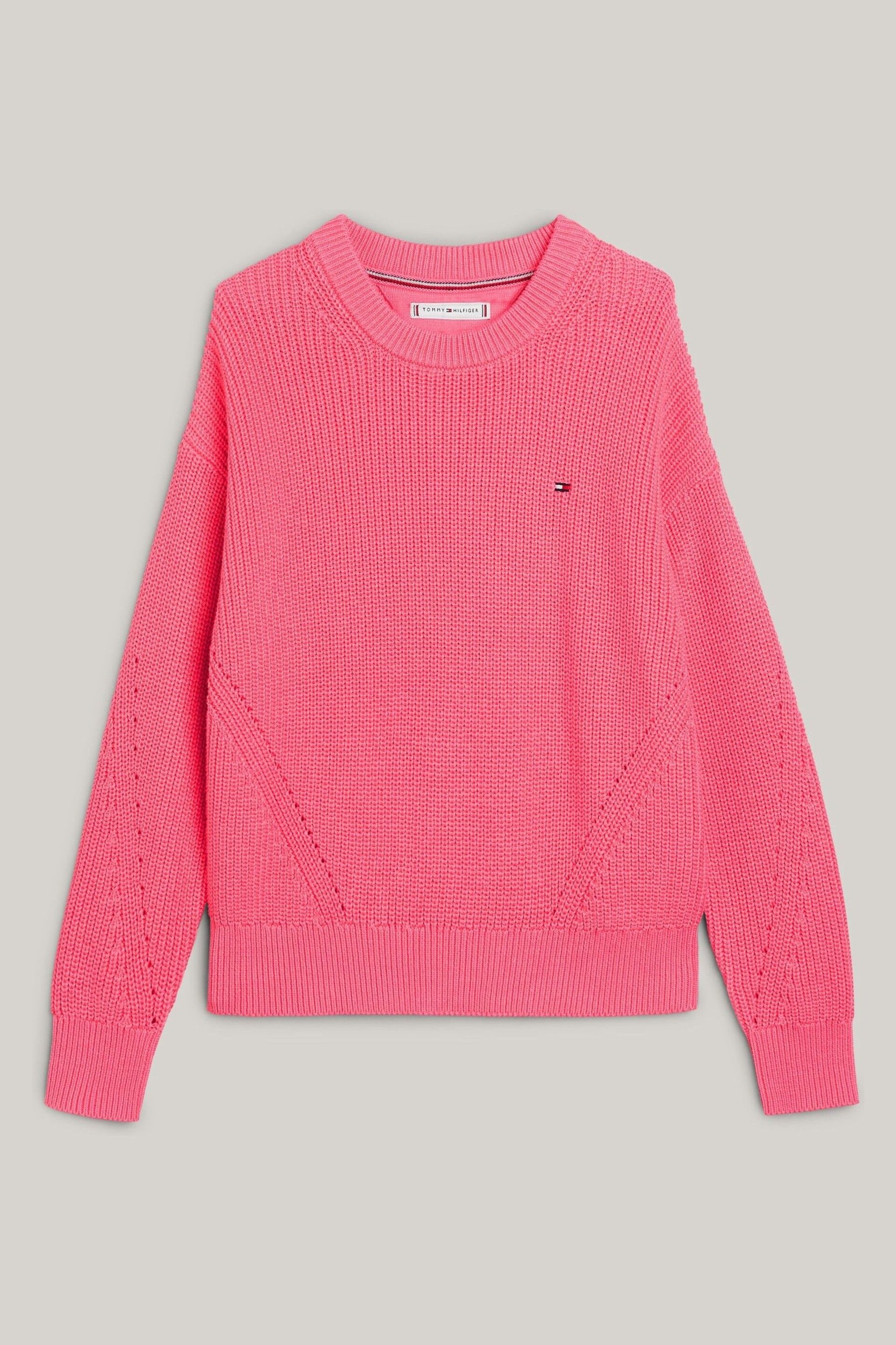 Tommy Hilfiger Pink Essential Rib Sweater - Image 5 of 6