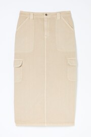 FatFace Natural Cargo Midi Skirt - Image 6 of 6