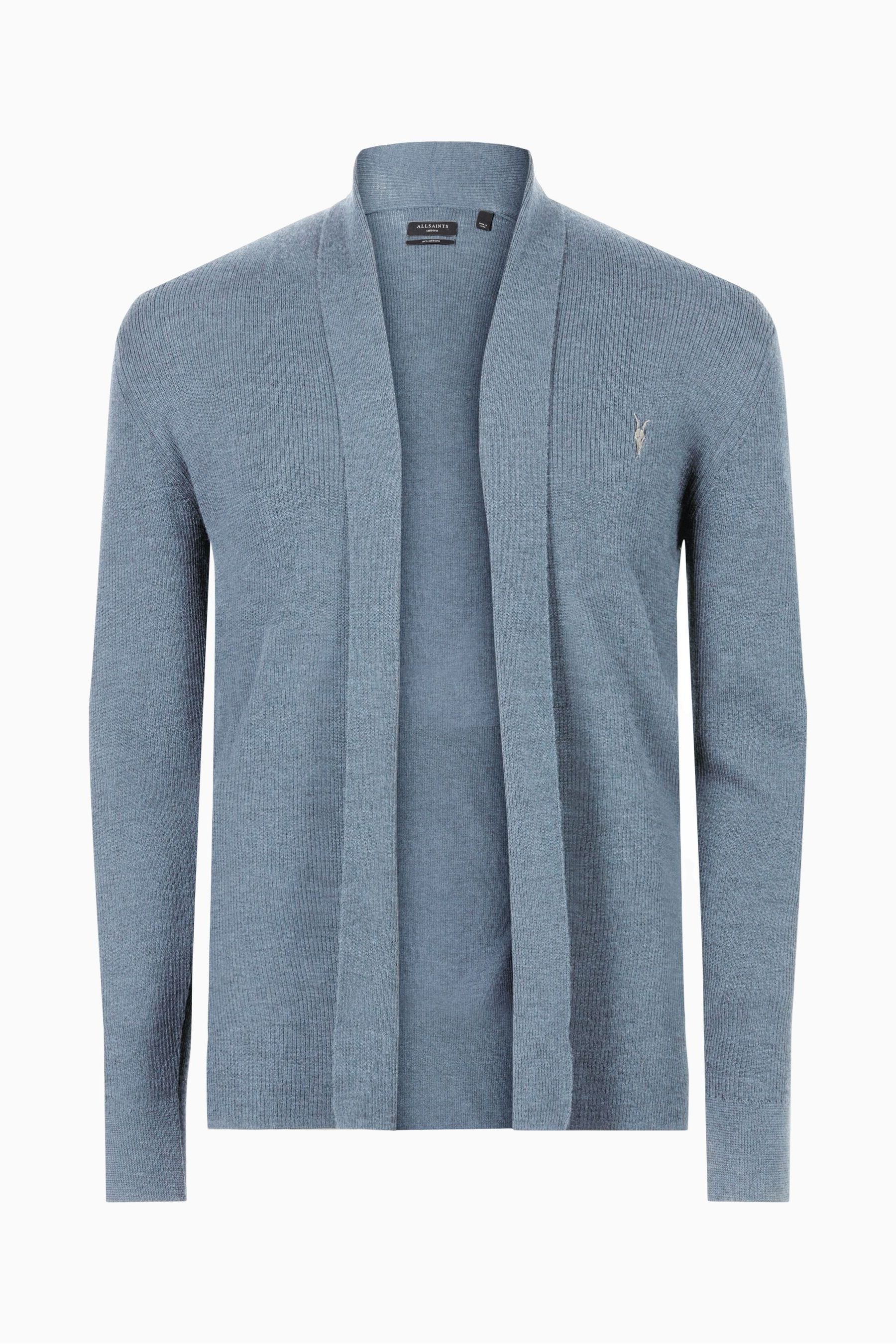 Buy AllSaints Blue Mode Merino Open Cardigan from Next Luxembourg