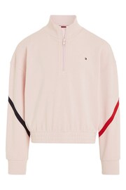 Tommy Hilfiger Pink Global Stripe Half Zip Sweater - Image 4 of 6