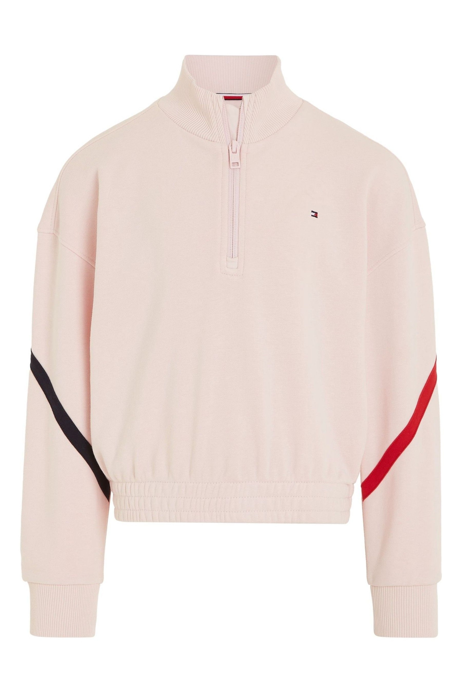 Tommy Hilfiger Pink Global Stripe Half Zip Sweater - Image 4 of 6