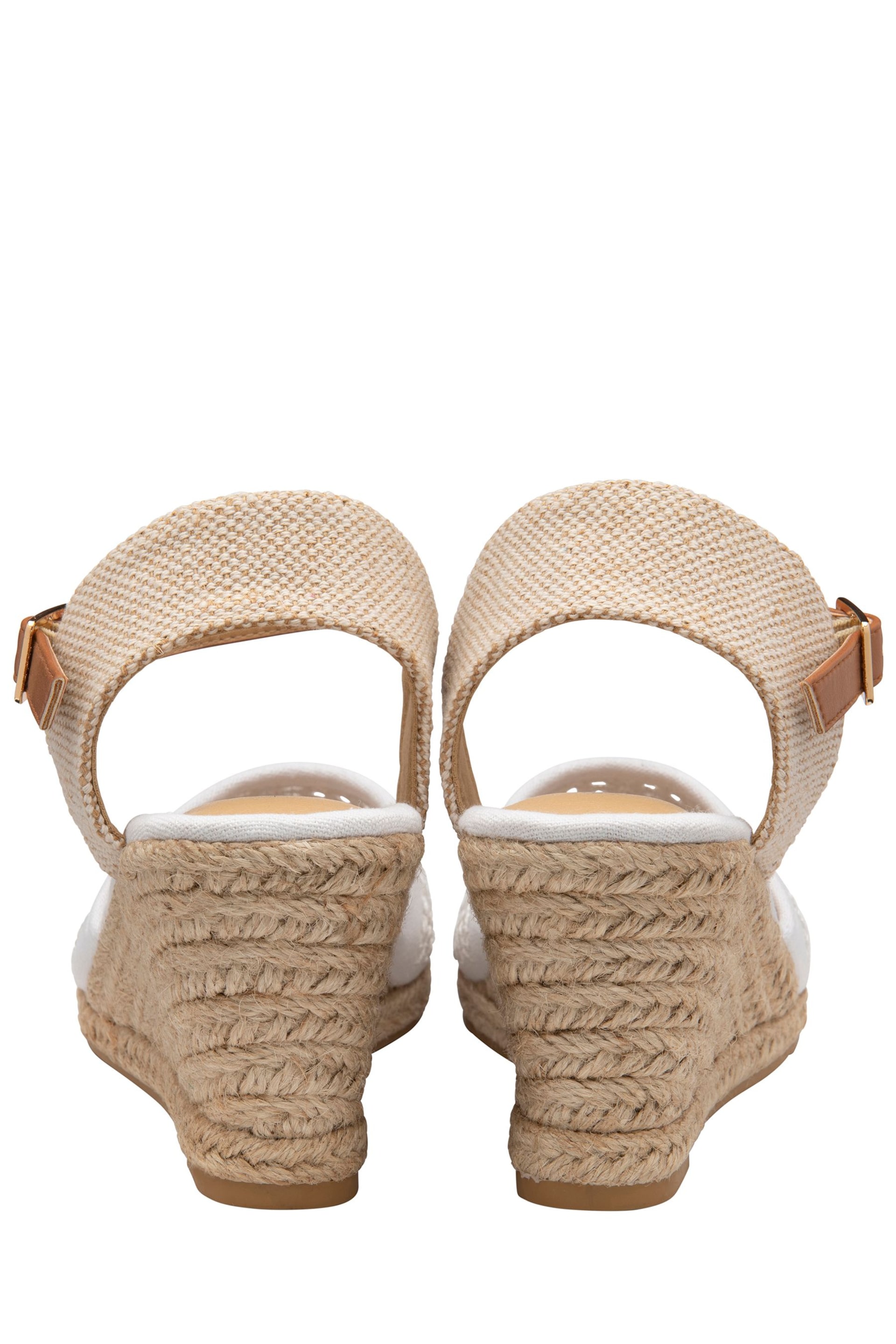 Dunlop White Wedges Espadrilles Sandals - Image 3 of 4