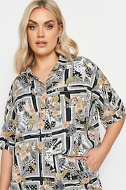 Yours Curve Black Limited Crinkle Short Sleeve Co-ord Shirt - Image 5 of 6