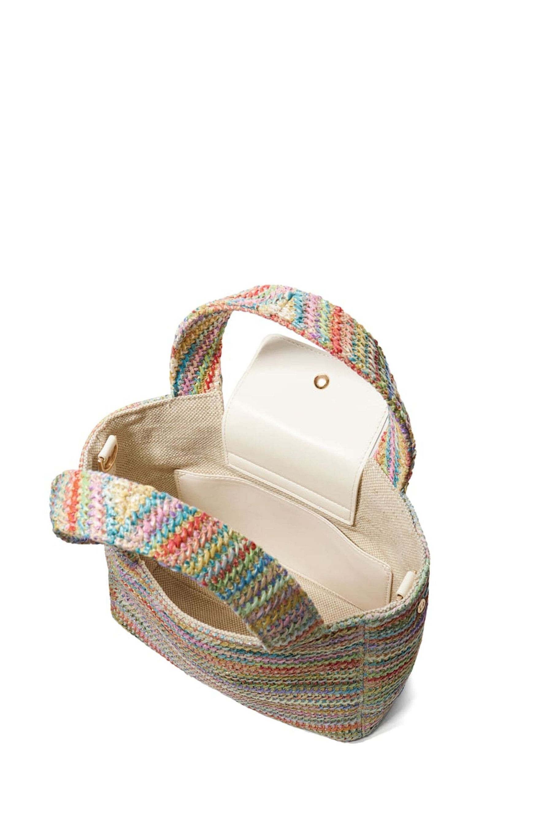 Dune London Natural Drios Small Boxy Raffia Grab Bag