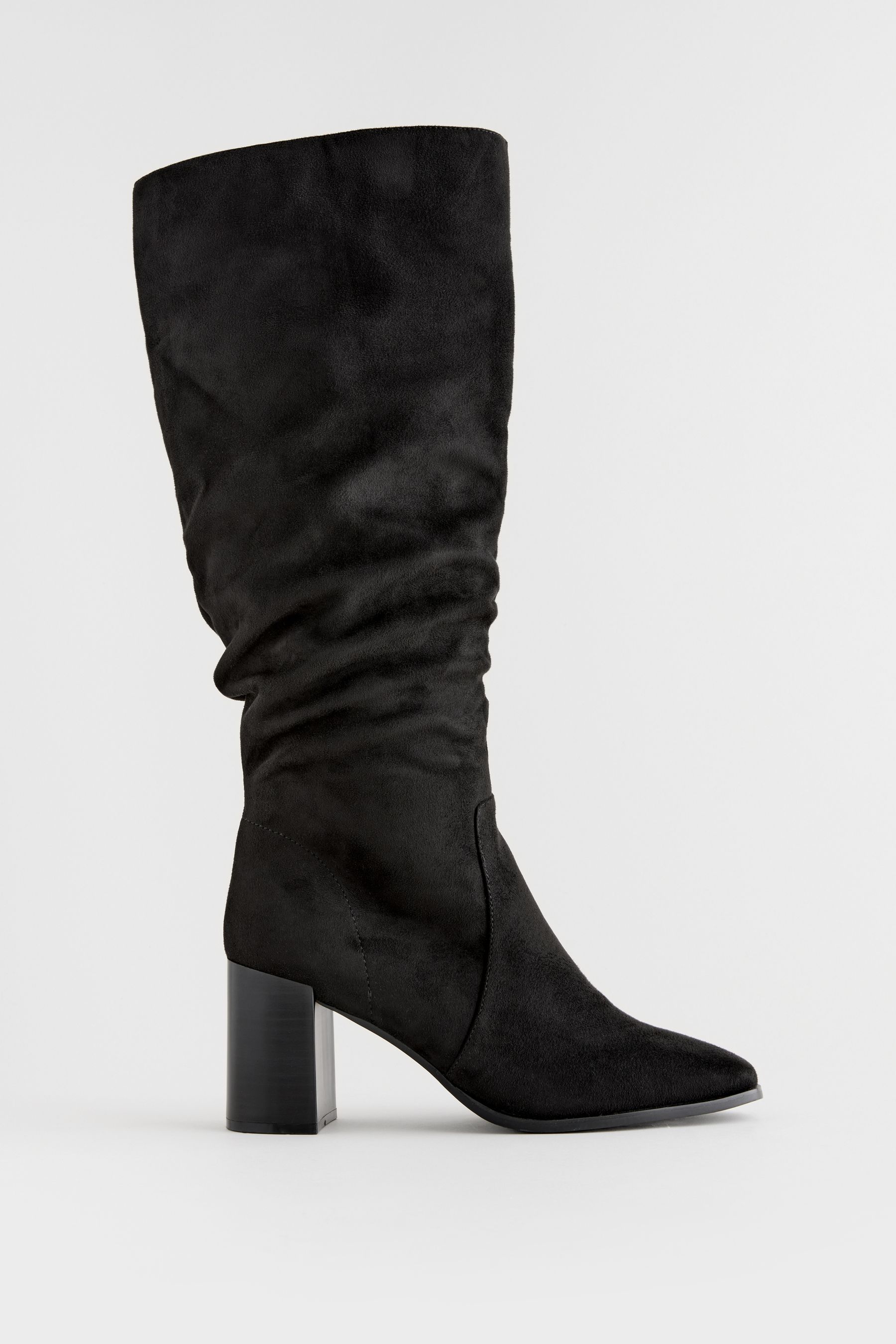 Buy Black Forever Comfort Knee High Slouch Block Heeled Boots from the Next UK online shop