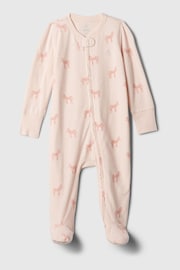 Gap Pink Organic Cotton First Favourites Sleepsuit (Newborn-9mths) - Image 1 of 3