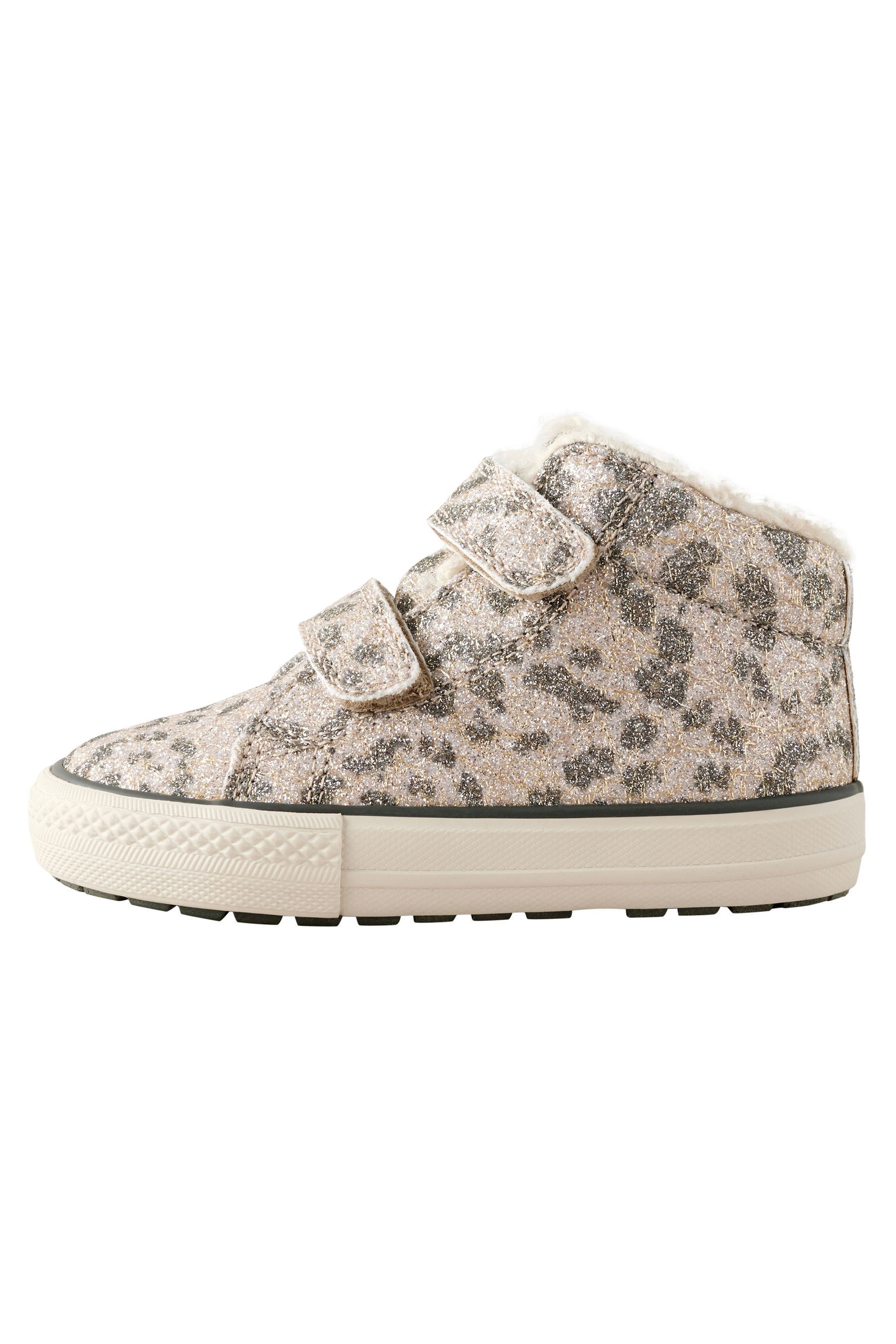 Animal Shimmer Wide Fit G High Top Trainers