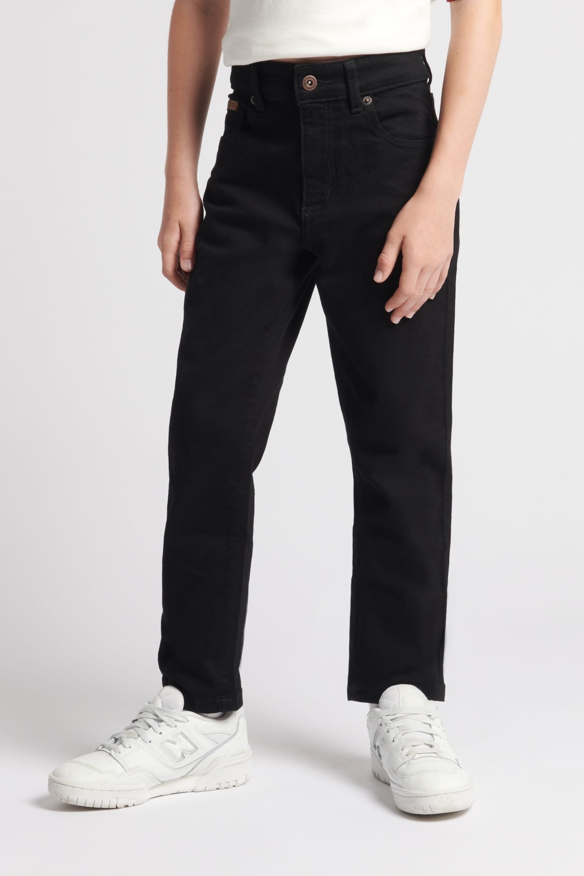 U.S. Polo Assn. Boys 5 Pocket Slim Fit Denim Black Jeans - Image 1 of 7