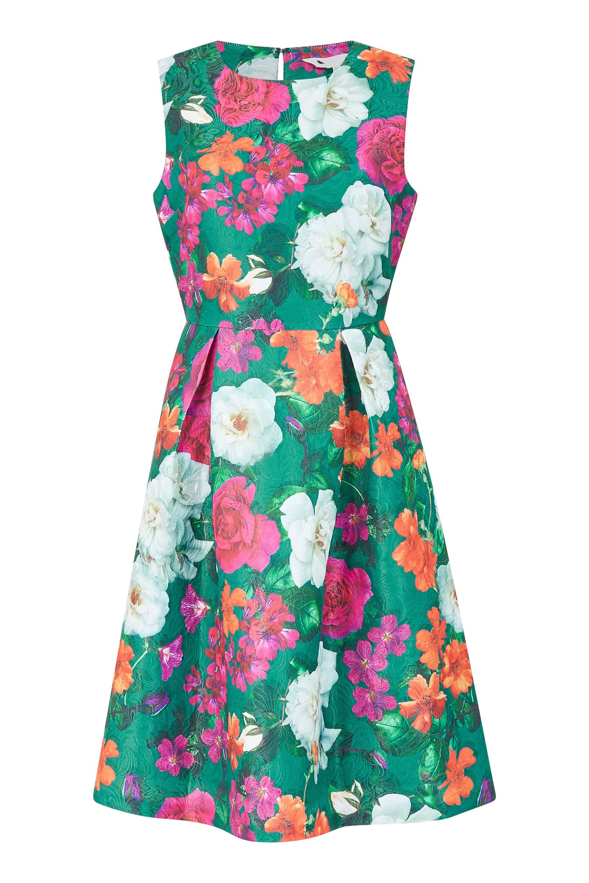 Yumi Green Floral Skater Dress - Image 4 of 4