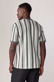 Grey Roma 100% Cotton Vertical Stripe T-Shirt - Image 3 of 7