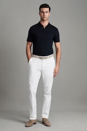 Reiss Navy Austin Mercerised Cotton Polo Shirt - Image 3 of 7