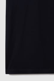 Reiss Navy Austin Mercerised Cotton Polo Shirt - Image 6 of 7