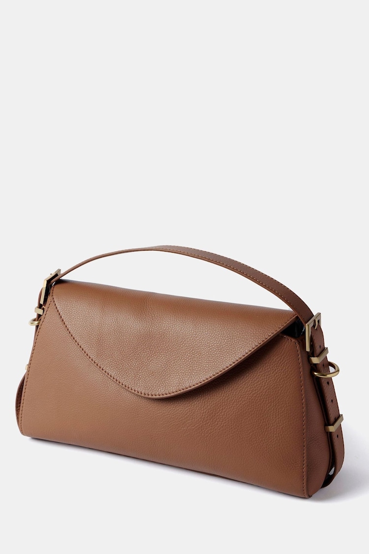 Mint Velvet Brown Leather Shoulder Bag - Image 2 of 6