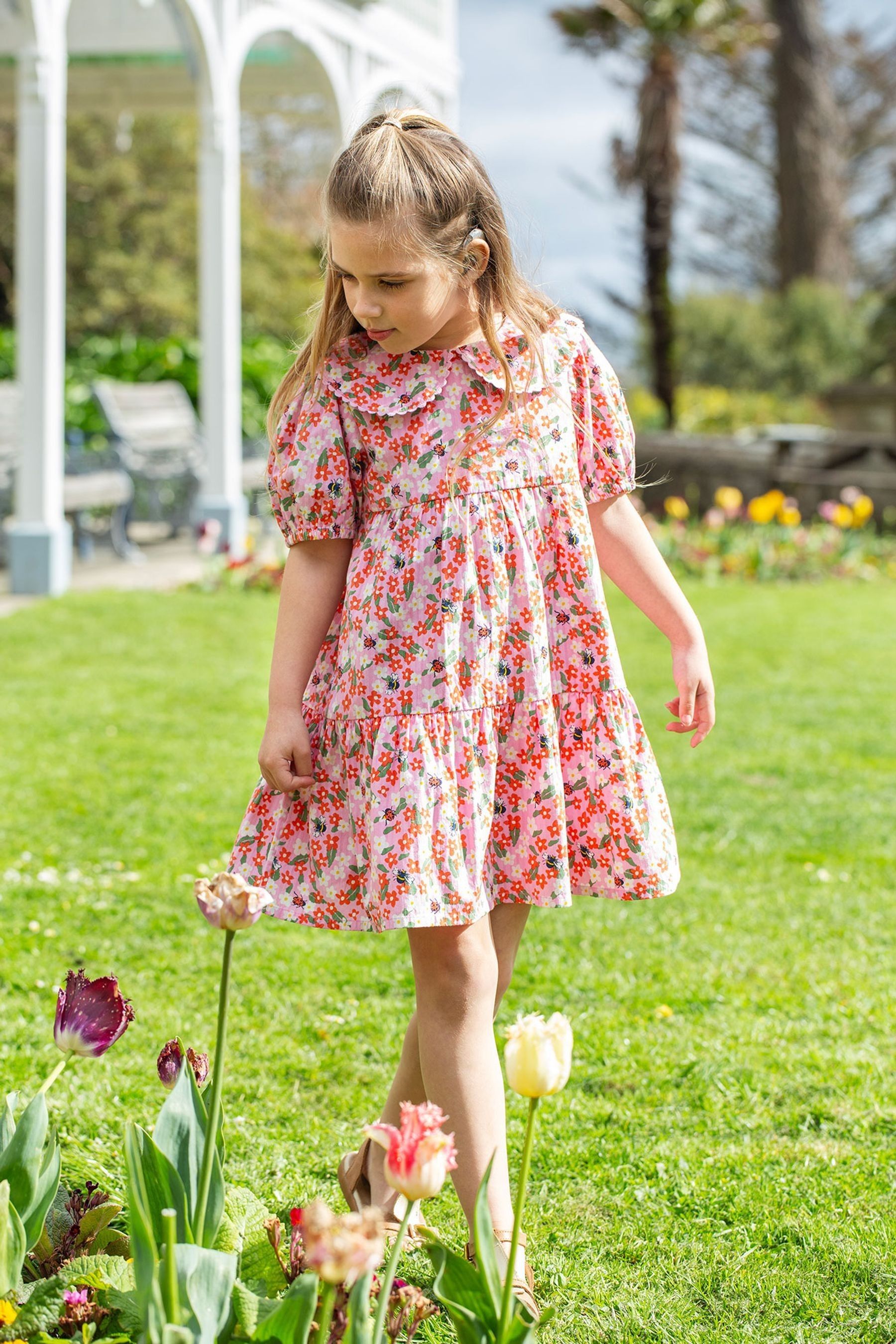 Buy Frugi Pink 100 Cotton Floral Seersucker Short Sleeve Dress Next Ukraine