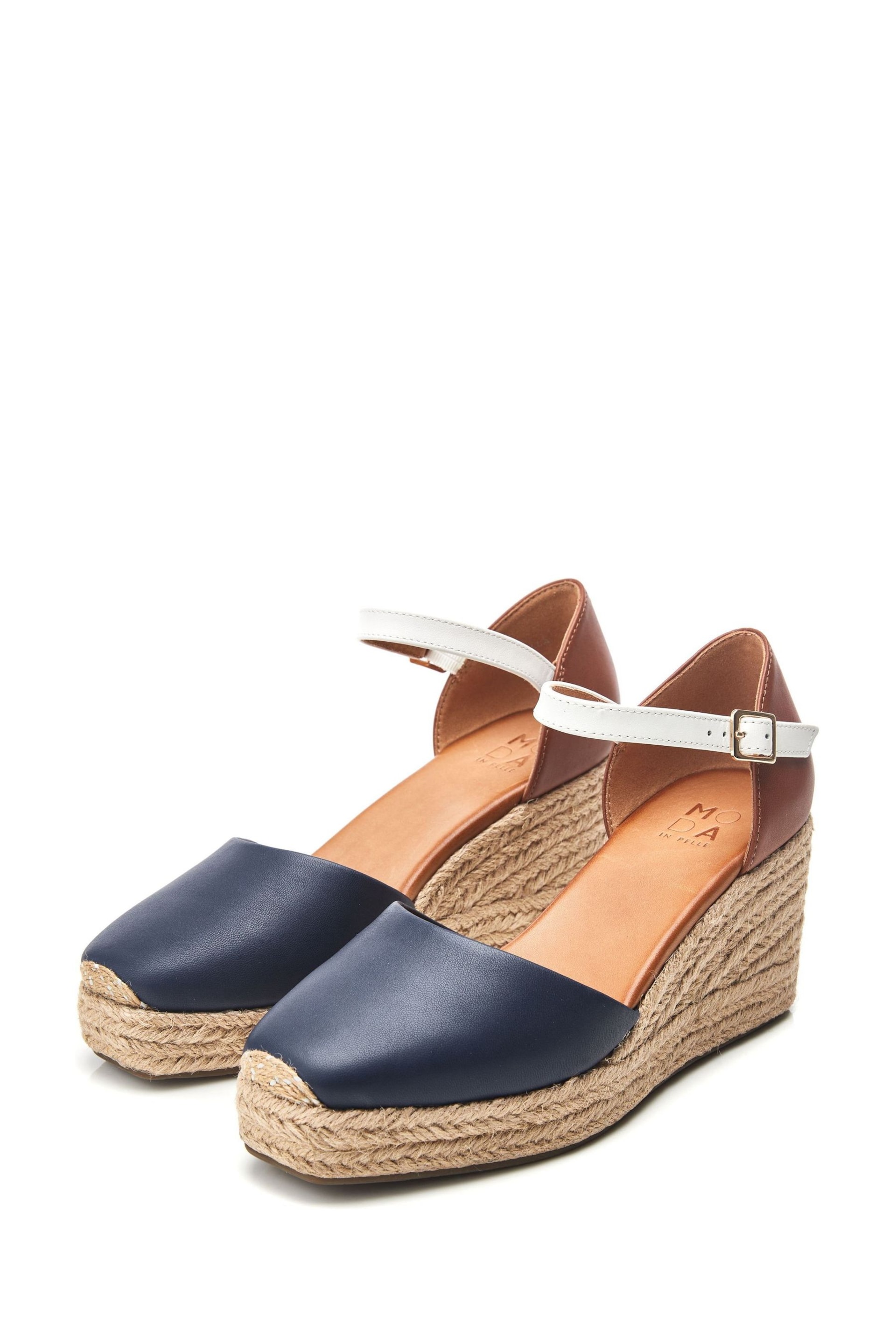 Moda in Pelle Gialla Square Toe Espadrille Wedges - Image 2 of 4