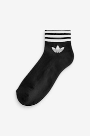 adidas Black/White Trefoil Ankle Socks 3 Pack - Image 3 of 4