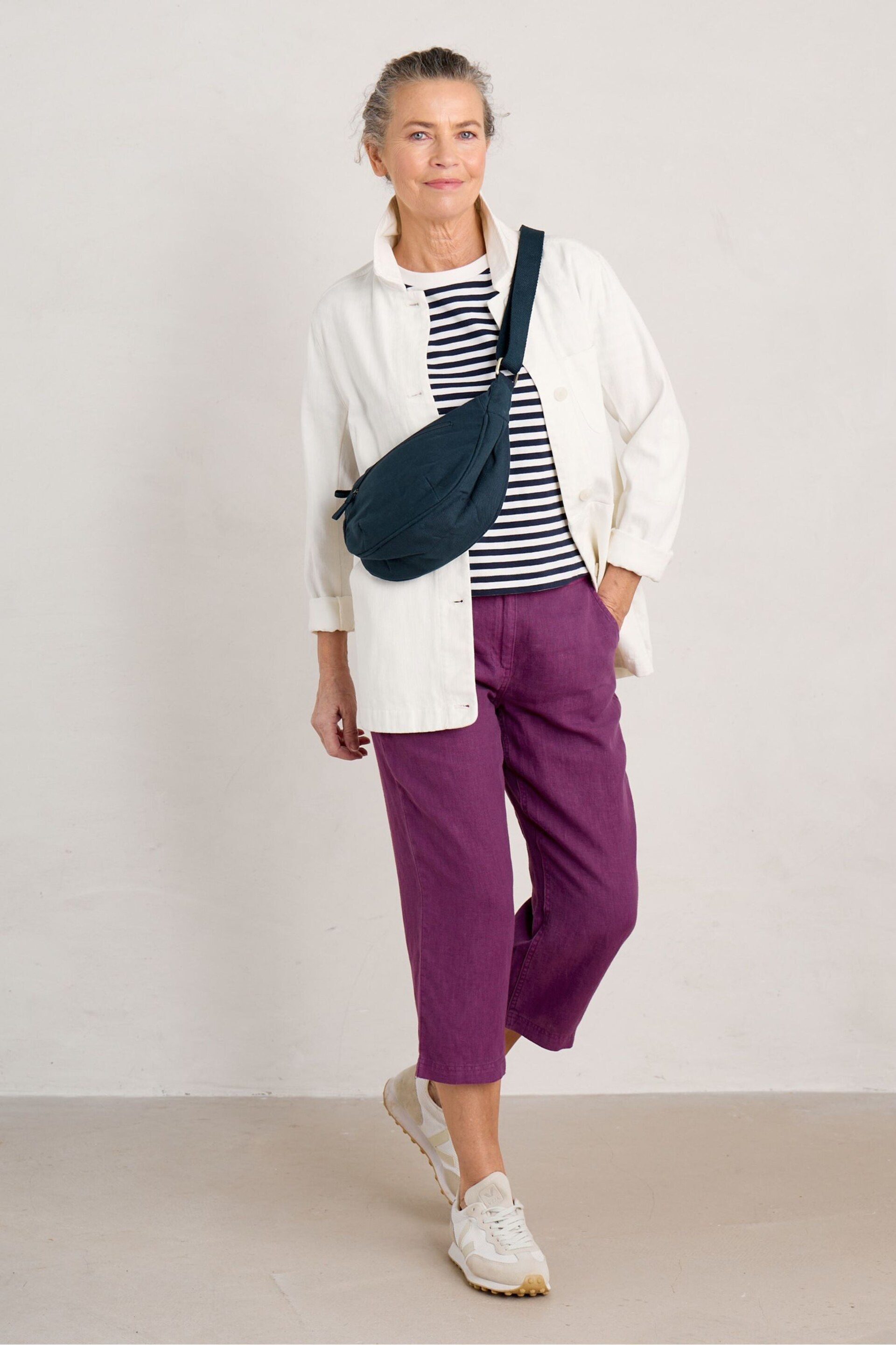 Seasalt Cornwall Purple Petite Brawn Point Trousers - Image 2 of 5