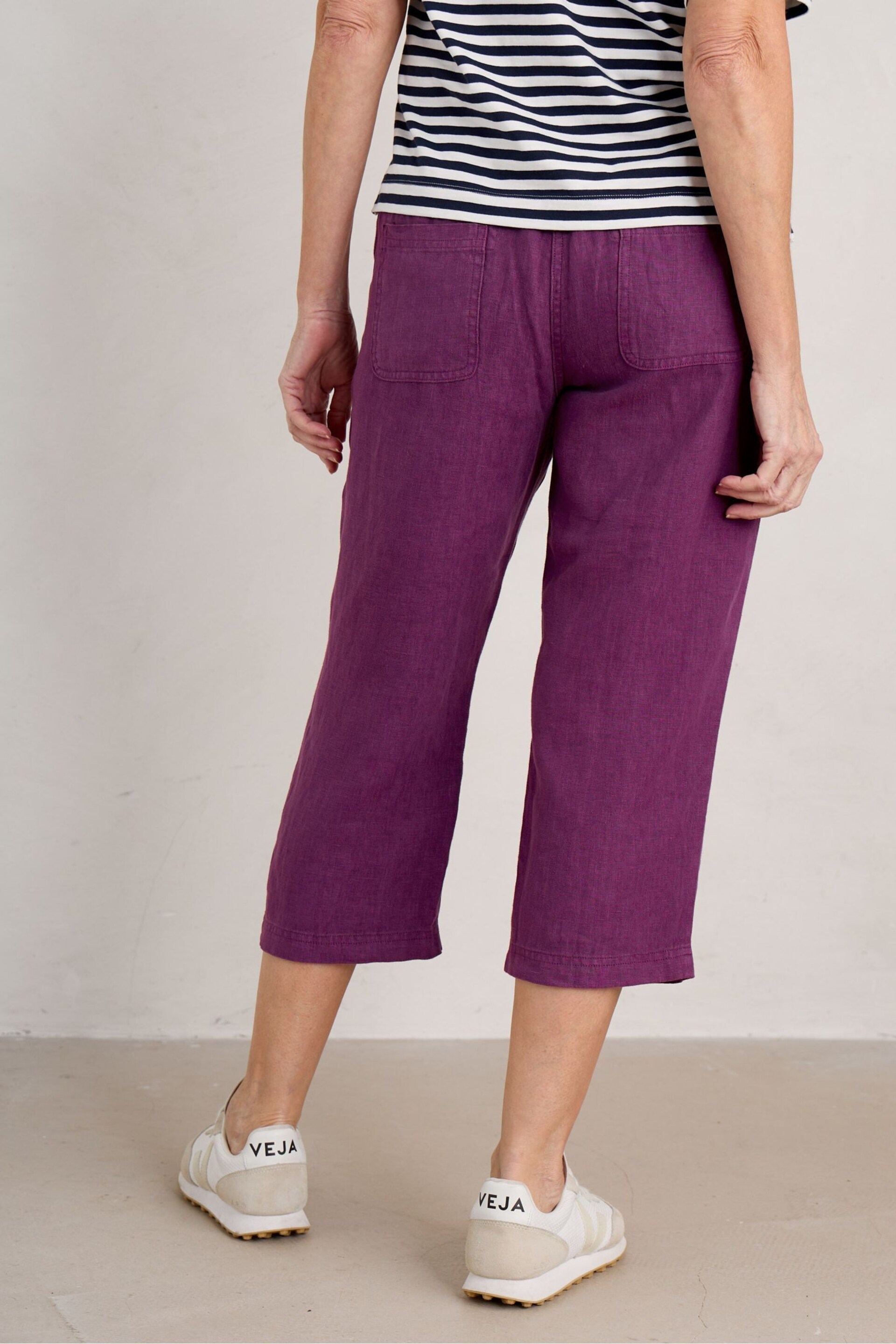 Seasalt Cornwall Purple Petite Brawn Point Trousers - Image 3 of 5