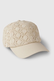 Gap Cream Adults Crochet Baseball Hat - Image 1 of 2