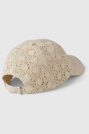 Gap Cream Adults Crochet Baseball Hat - Image 2 of 2