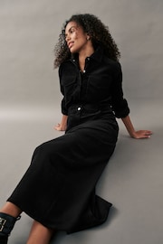 Black Corduroy Midi Dress - Image 1 of 7