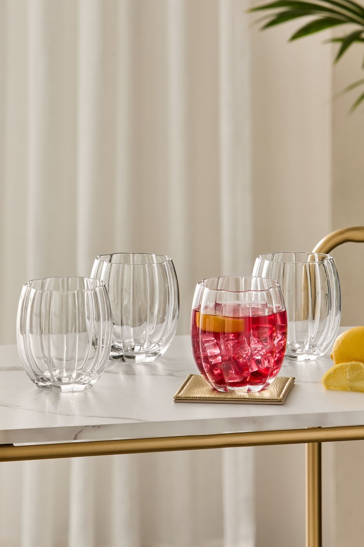 Clear Ottilie Set of 4 Short Tumbler Glasses - Image 1 of 4