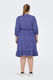 ONLY Curve Blue Polka Dot Print Midi Wrap Dress - Image 5 of 8