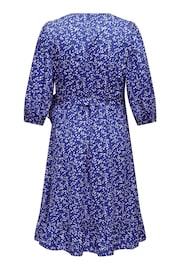 ONLY Curve Blue Polka Dot Print Midi Wrap Dress - Image 8 of 8