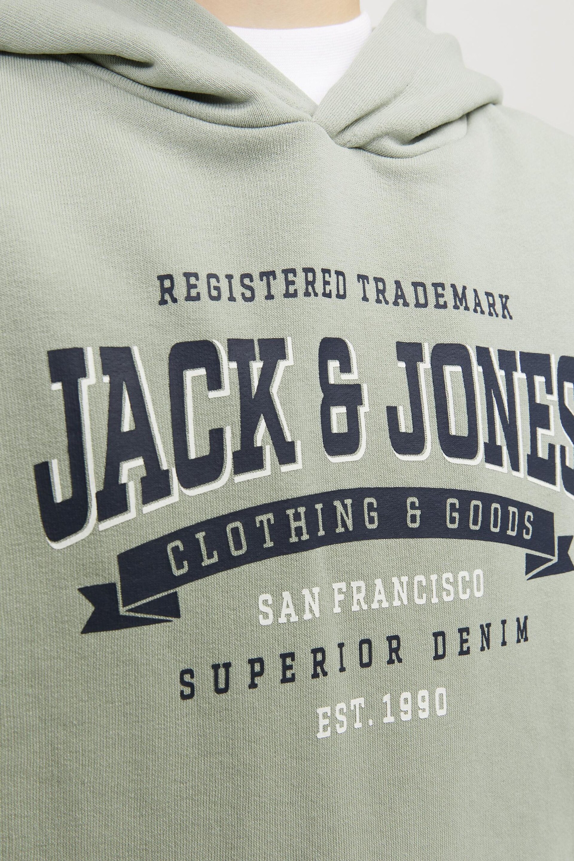 JACK & JONES JUNIOR Grey Logo Hoodie - Image 2 of 2