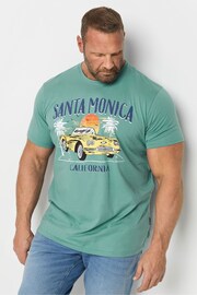 BadRhino Big & Tall Blue Santa Monica T-Shirt - Image 2 of 4
