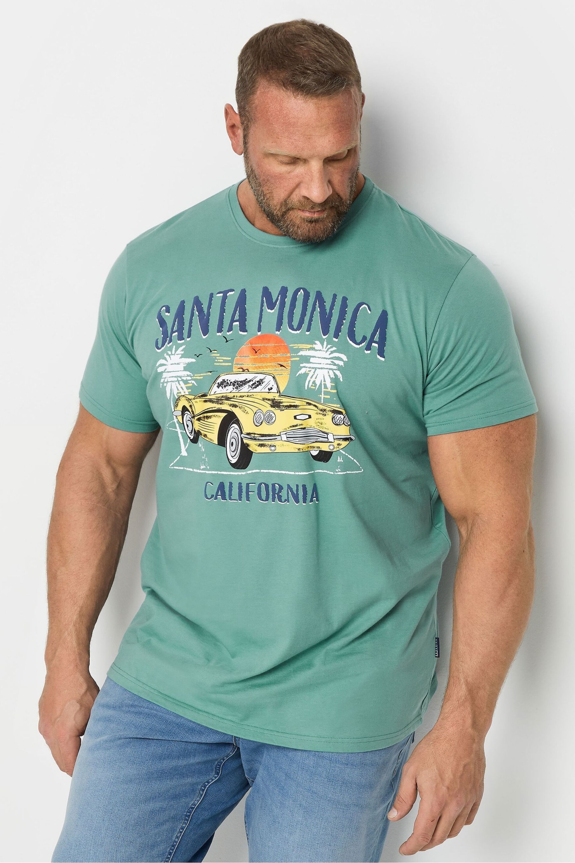 BadRhino Big & Tall Blue Santa Monica T-Shirt - Image 2 of 4