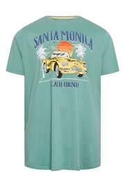 BadRhino Big & Tall Blue Santa Monica T-Shirt - Image 3 of 4