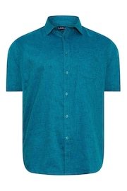 BadRhino Big & Tall Dark Blue Blue Marl Short Sleeve Shirt - Image 3 of 4