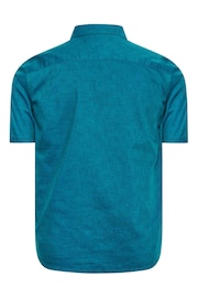 BadRhino Big & Tall Dark Blue Blue Marl Short Sleeve Shirt - Image 4 of 4