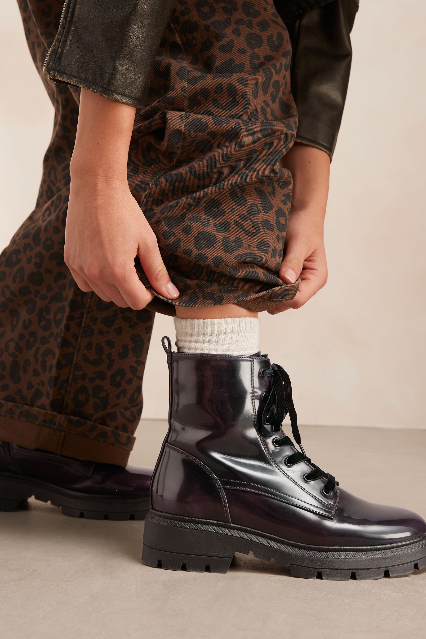 Burgundy Red Standard Wide Fit Forever Comfort Lace Up Boots