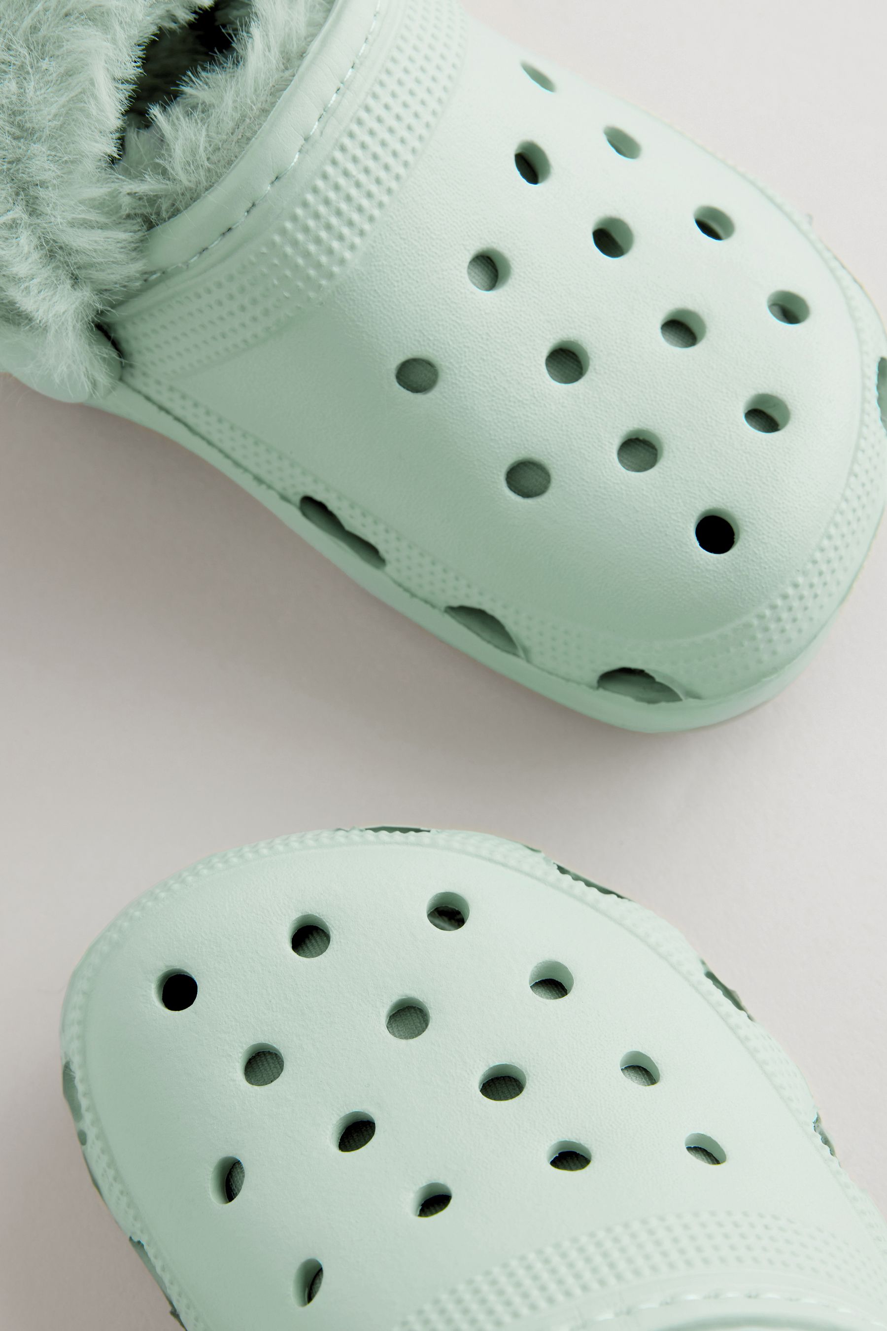Green crocs with fur outlet