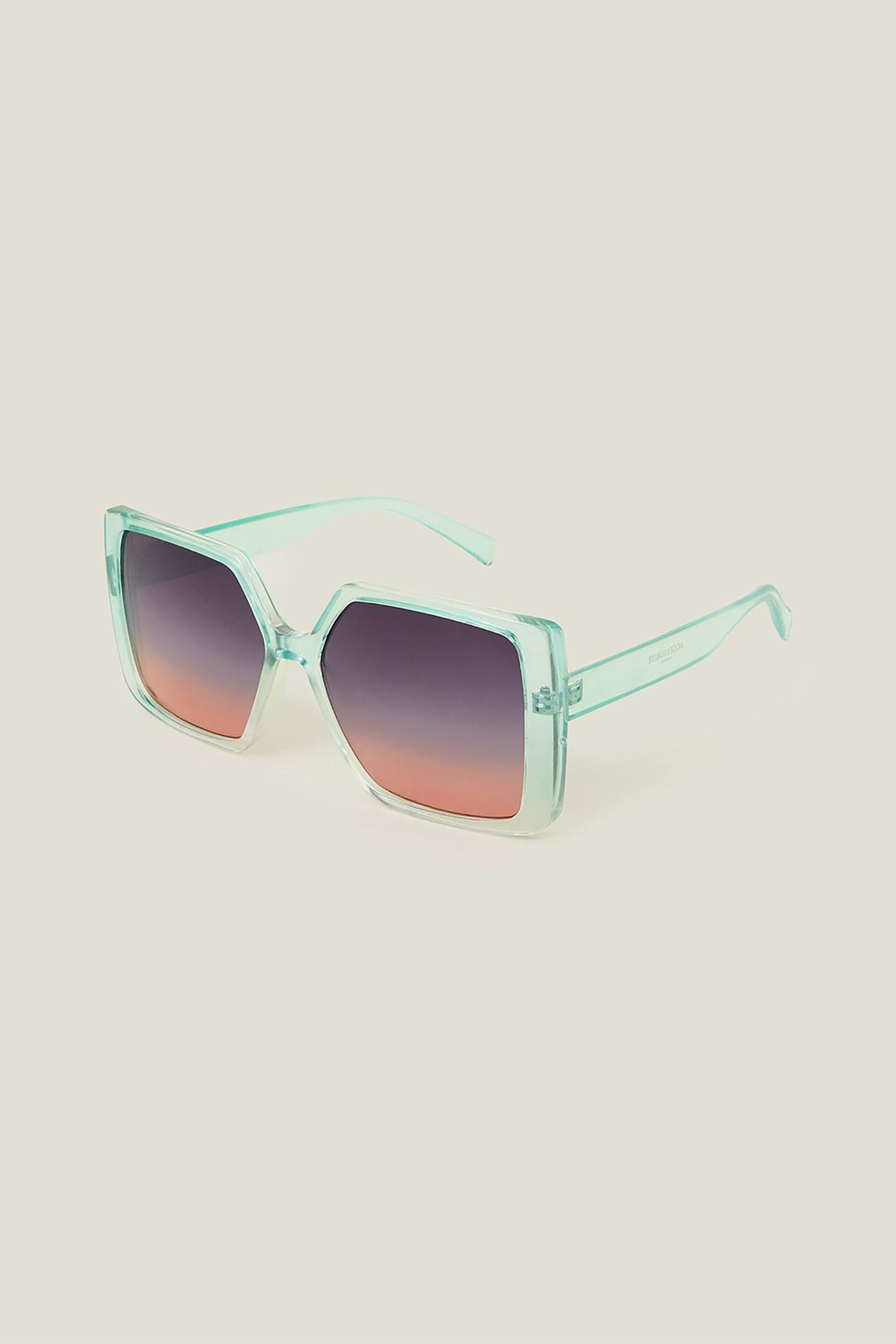 Accessorize Green Oversized Ombre Crystal Sunglasses - Image 1 of 3