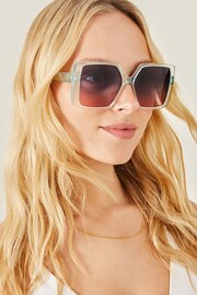 Accessorize Green Oversized Ombre Crystal Sunglasses - Image 3 of 3