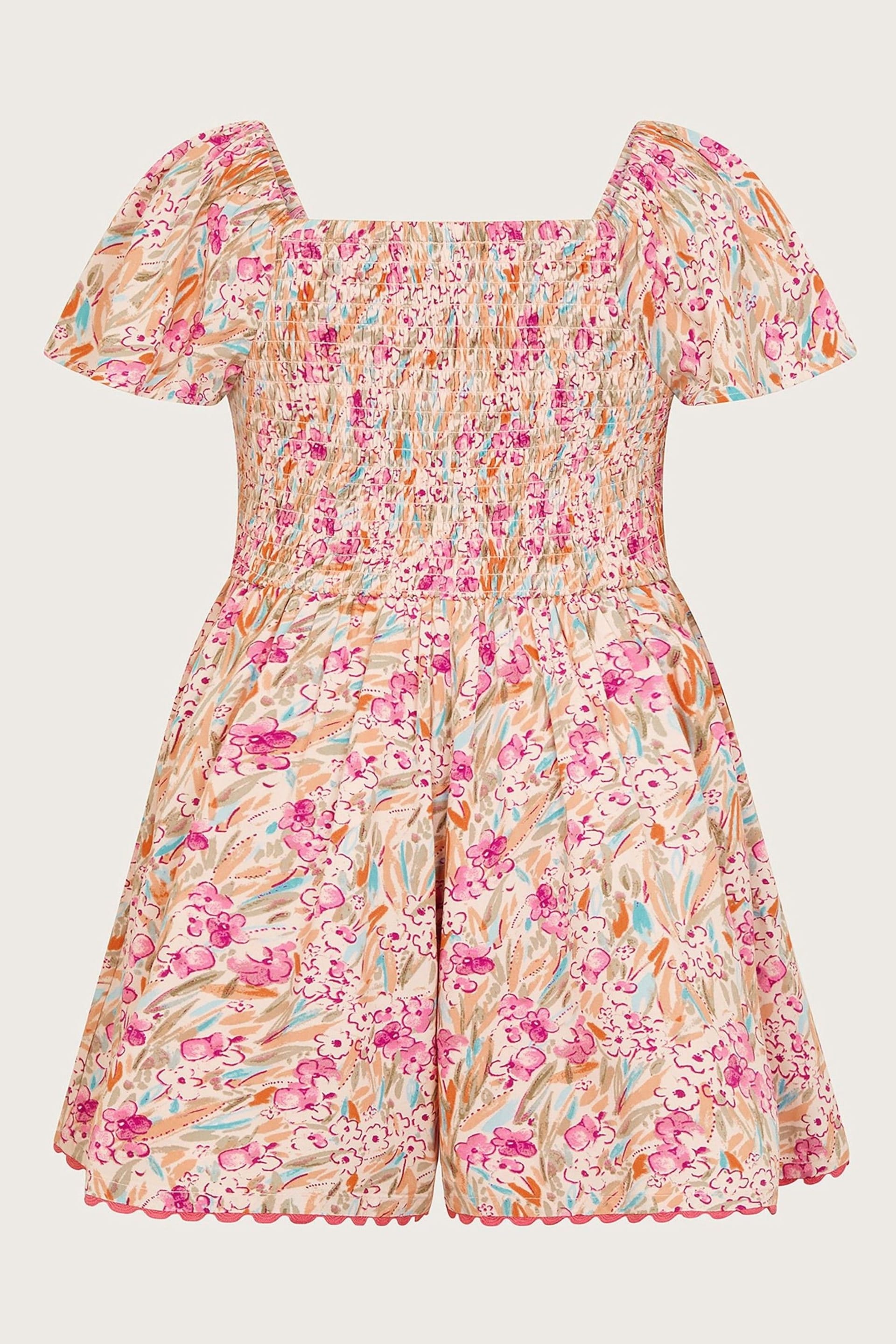 Monsoon Pink Brushed Floral Dress - Image 2 of 3